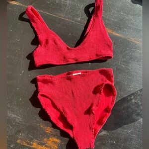 Eva Standard Waist Suit in Red